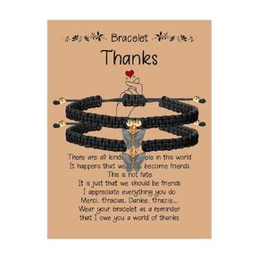 Friendship Butterfly Gifts for Women, Pink Bracelets for Women Girls Best Friends String Matching Handmade Adjustable Butterfly Charm Cord Bracelets for Women