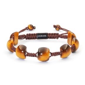 Healing Tiger Eye Stone Crystal Bracelet for Men - HASKARE Mens Stone Bracelets Real Tiger Eye Unique Beads Bracelet, Protection Crystals Handcrafted Men Bracelet Braided Beaded Bracelets for Him