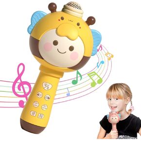 Music Toys for Toddlers,Karaoke Microphone for Kids,Portable Bluetooth Speaker,Kid Singing Mic,Wireless Karaoke Machine,Birthday Gifts for Girls and Boys 3,4,5,6,7,8+ Years Old