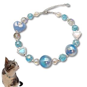 Handmade Pet Starry Night Style Shining Necklace - Durable Collar Jewelry for Kitten, Cat, Small Dog - Perfect Gift for Pet Lovers (Medium)