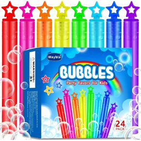 24 Pack Bubble Party Party Favors for Kids ، 8 Colors Mini Star Bubble Wands حيث يعالج جوائز الفصول الدراسية الهبات مواد حشو حقيبة Goodie ، ألعاب حمام السباحة الصيفية الصيفية للأطفال الصغار الصغار