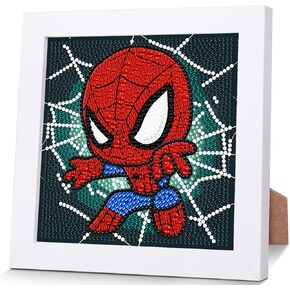 KOJEFCV Cartoon Diamond Art Painting Kits for Kids with Frame,Cartoon Diamond Art for Kids Ages 4-8-12,Easy Gem Art Kit Kids with Beautiful Package for Gift Home Wall Decor(7x7inch)
