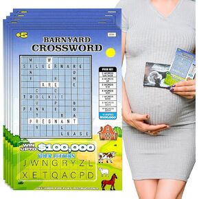 8 Pack Pregnancy Announcement Lottery Scratch Off Tickets, Top Grandparents Baby Announcement with Cute Animal Theme, Your Fun Pregnancy Reveal to Parents, Husband, Grandparents and Friends