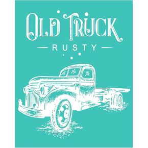 Briartw Old Truck Silkscreen Stencil,Reusable Self-Adhesive Silk Screen Printing, Flower Sentiments for Home Decor/Printing on Wood/Fabric/Wall/Cup/Plate/Glass/Paper,8x10 inch