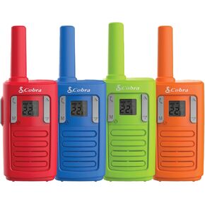Cobra RX100 16-Mile Range Family Walkie Talkies (4-Pack) - 16-Mile-Long Range, Kid-Friendly Communication, 22 Channels, NOAA Weather Alerts, Call Alerts