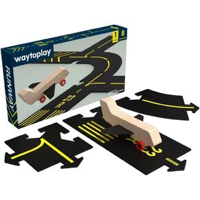 Waytoplay - Runway - Airport Play Set - Wooden Aeroplane Included