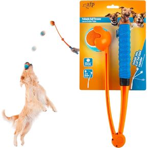 AFP 25“ Dog Ball Launcher – Interactive Dog Toy for Outdoor, Foldable, Lightweight Design with Non-Slip Handle, Includes Medium Ball (2.5'')