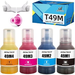 T49M Sublimation Ink for SureColor F170 F570 Dye-Sublimation Printer (140ml x 4, T49M1 T49M2 T49M3 T49M4, Autofill