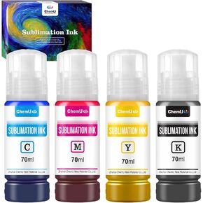 Sublimation Ink Replacement for Epson 502 Ink Bottles for Epson ET-2800 ET-15000 ET-2803 ET-2850 ET2400 ET2720 ET2760 ET2750 ET4800 Inkjet Printers Heat Press Transfer on Mugs T-Shirts