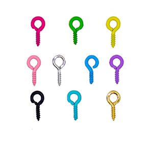 1000pcs Colorful Mini Screw Eye Pins, Metal Screw-in Eye Bolts Eyes Hooks Kit, Mini Eye Screw Self-Tapping Hooks for Jewelry Making DIY