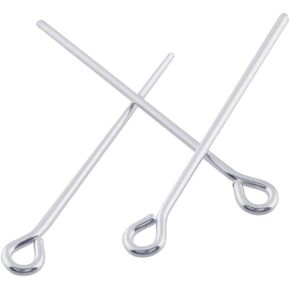 500pcs Silver Eye Pins 26mm (1 Inch) Jewelry Findings (Wire 0.7mm/0.028 inch/21 Gauge) for Jewelry Making CF157-26