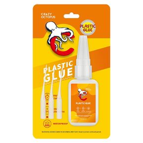 Super Glue for Plastic, 20g Clear Craft Glue for DIY Projects, Instant Strong Adhesive,Bonds ABS, PLA, PVC, Acrylic, Toys, Models, 3D Printing