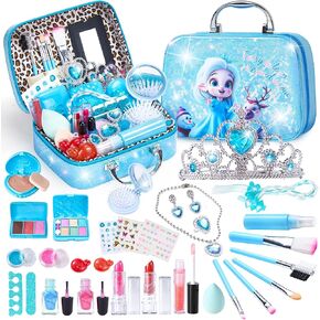 أطفال ألعاب الفتيات الماكياج القابلة للغسل مع Case Case ، Kids Makeup Kit for Girl ، مجموعات الماكياج الحقيقية للأطفال للأطفال الصغار ، وألعاب عيد ميلاد عيد الميلاد لـ 3 4 5 6 7 7 8-12 عامًا