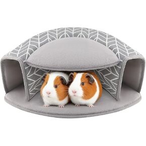 Guinea Pig Hideout, Interactive Guinea Pig Tunnel Bed, Washable Small Animal Tubes Toys Cage Accessories for Ferret Bunny Chinchilla