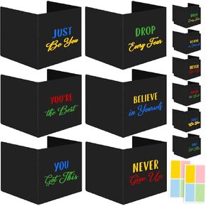 24 Pack Plastic Desk Dividers Black Privacy Folders for Students Study Carrel Divider Classroom Shield Folder Boards for Student Desks Classroom Teacher Supplies Test Divider