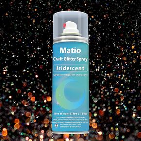 Matio Craft Glitter Spray, 5.3oz/150g Iridescent Ultra Fine Spray Glitter for Crafts, 1/128" Glitter Dust Spray Glitter Sealer Coating for Craft Projects, Glitter Flowers, Scrapbooking Card Decoration