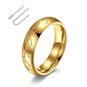Noctilucent Gold Plated Flaged Ring Necklace (8)