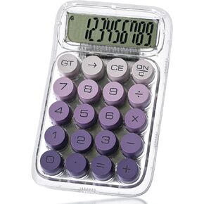 Mr. Pen- Mechanical Switch Calculator, 10 Digits, Purple Calculator, Transparent Body, Large LCD Display, Big Buttons Mechanical Calculator Desktop Calculator, Cute Calculator, Aesthetic Calculator