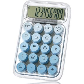 Mr. Pen- Mechanical Switch Calculator, 10 Digits, Blue Calculator, Transparent Body, Large LCD Display, Big Buttons Mechanical Calculator Desktop Calculator, Cute Calculator, Aesthetic Calculator
