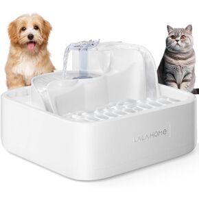 Cat Water Fountain Automatic, 2L/67oz, Dog Water Dispenser for Drinking, Healthy Pet Water Bowel 3-Stage RealFountain with Isolating Pumps, Quiet, Ultrafiltration, BPA-Free Easy Cleaning