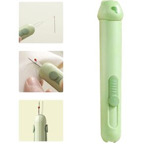 Upgraded 3 in 1 Automatic Needle Threaders Seam Ripper with Needle Storage,Needle Threaders for Hand Sewing, Embroidery,Quick Needle Threading Tool (1PCS-Brown)