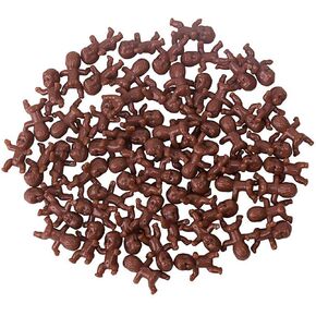 60 Pieces Mini Plastic Babies 1 Inch Baby Doll for Baby Shower Party Favors, Party Decorations, Baby Bathing and Crafting Non-Edible Cake Toppers(Dark)