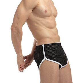 Mens Mesh Booty Short Lounge Running Shorts with Split Sides Men Shorts Sexy 3 Inch