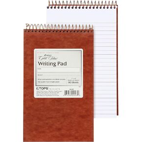 Ampad Gold Fibre Retro Writing Pad, Red Cover, White Paper, 5 x 8, Medium Rule, 80 Sheets, 1 Each (20-007)