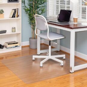 Ilyapa Hardwood Chair Mat 30" x 48" Heavy Duty Clear PVC Office Chair Mat for Hardwood and Tile Floors, Floor Protection for Home or Office
