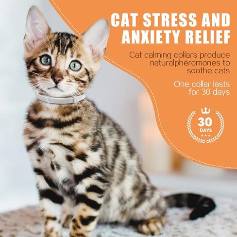 Nodfens 6 Pack Cat Calming Collar, Calming Collar for Cats Cat Pheromones Calming Diffuser Adjustable Size Cat Anxiety Relief Up to 30 Days in Kuwait