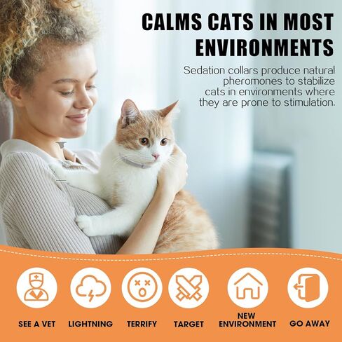 Nodfens 6 Pack Cat Calming Collar, Calming Collar for Cats Cat Pheromones Calming Diffuser Adjustable Size Cat Anxiety Relief Up to 30 Days in Kuwait