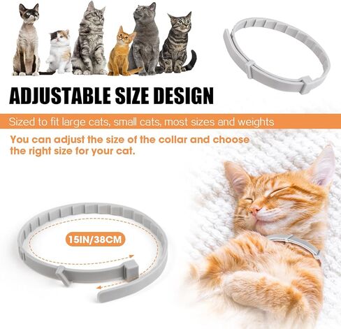 Nodfens 6 Pack Cat Calming Collar, Calming Collar for Cats Cat Pheromones Calming Diffuser Adjustable Size Cat Anxiety Relief Up to 30 Days in Kuwait