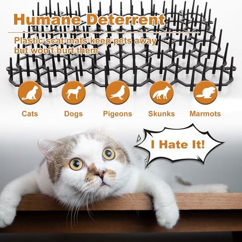 24pcs scat et for cats indoor 8x6 scat hets for dogs cat scat mat with Spikes ourdize cat cat mat with ed ed staple & tie cat cat mat spike spik in Kuwait