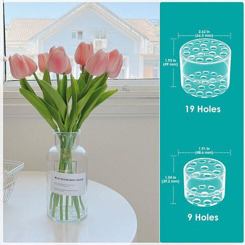 GeeRic Spiral Ikebana Stem Holder Clear, 2 Pack Flower Stem Holder for Vases, Twister Flower Arrangement Holder (Transparent, S+L) in Kuwait