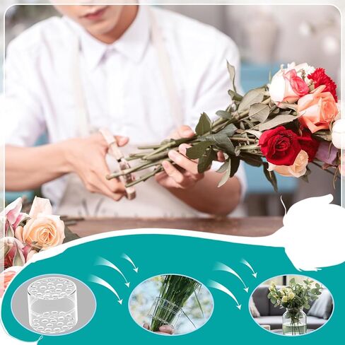 GeeRic Spiral Ikebana Stem Holder Clear, 2 Pack Flower Stem Holder for Vases, Twister Flower Arrangement Holder (Transparent, S+L) in Kuwait