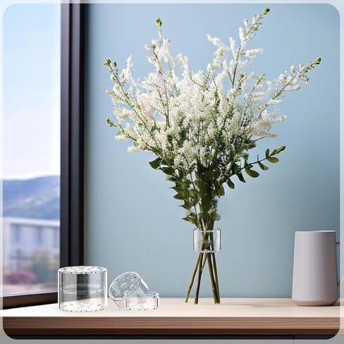 GeeRic Spiral Ikebana Stem Holder Clear, 2 Pack Flower Stem Holder for Vases, Twister Flower Arrangement Holder (Transparent, S+L) in Kuwait