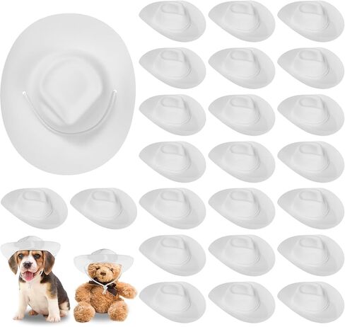 Xtinmee 24 Pcs Mini Cowboy Hats for Party Plastic Little Cowboy Hats for Crafts Doll Shooters Party in Kuwait
