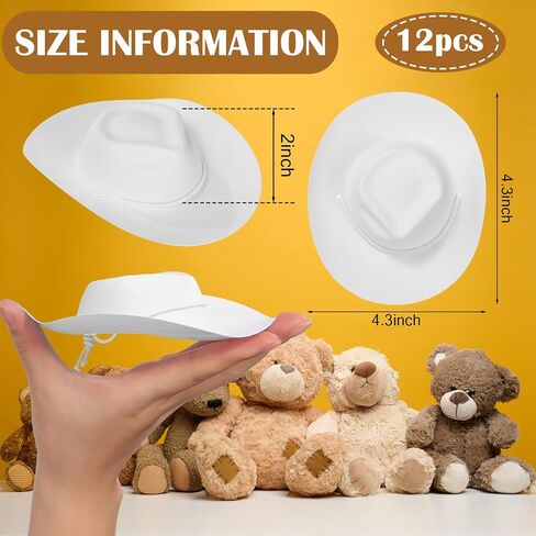 Xtinmee 24 Pcs Mini Cowboy Hats for Party Plastic Little Cowboy Hats for Crafts Doll Shooters Party in Kuwait