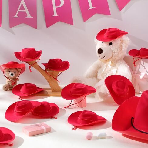 Xtinmee 24 Pcs Mini Cowboy Hats for Party Plastic Little Cowboy Hats for Crafts Doll Shooters Party in Kuwait