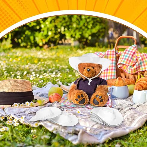 Xtinmee 24 Pcs Mini Cowboy Hats for Party Plastic Little Cowboy Hats for Crafts Doll Shooters Party in Kuwait