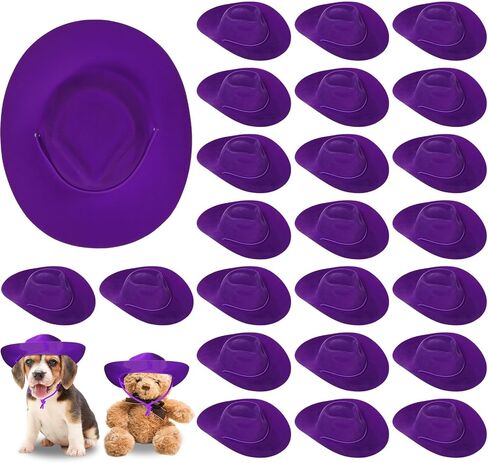 Xtinmee 24 Pcs Mini Cowboy Hats for Party Plastic Little Cowboy Hats for Crafts Doll Shooters Party in Kuwait