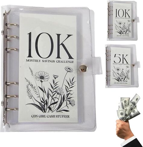 12-Month Envelopes Money Saving Challenge Binder,Savings Binder, Budget Binder With Cash Envelopes, Easy and Funny Way to Save 5K/10K Dollars, Money Binder For Cash Saving (10K) in Saudi Arabia
