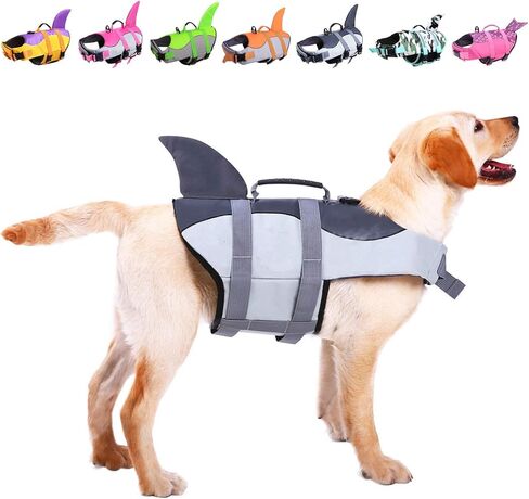ASENKU Dog Life Jacket Pet Life Safety Vest for Swimming Boating, Dog Shark Life Jackets Dog Lifesavers Swimsuits for Pool, Dog Water Floatation Vest for Small Medium Large Dogs, Mermaid Pink, Small in Saudi Arabia