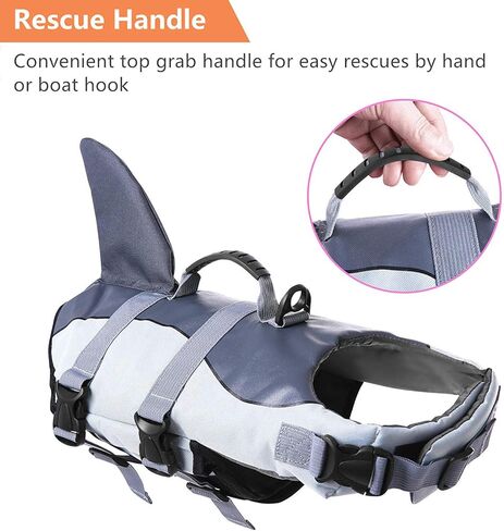 ASENKU Dog Life Jacket Pet Life Safety Vest for Swimming Boating, Dog Shark Life Jackets Dog Lifesavers Swimsuits for Pool, Dog Water Floatation Vest for Small Medium Large Dogs, Mermaid Pink, Small in Saudi Arabia