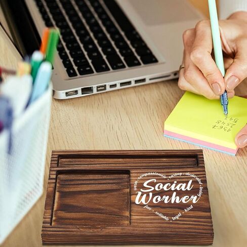 Social Worker Sticky Note Holder, Social Worker Graduate Gift, Thank You Appreciation Gift for School Counselor Therapist Social Worker Self-Stick Note Pad Holders Desk Organizer TZP16 in Kuwait