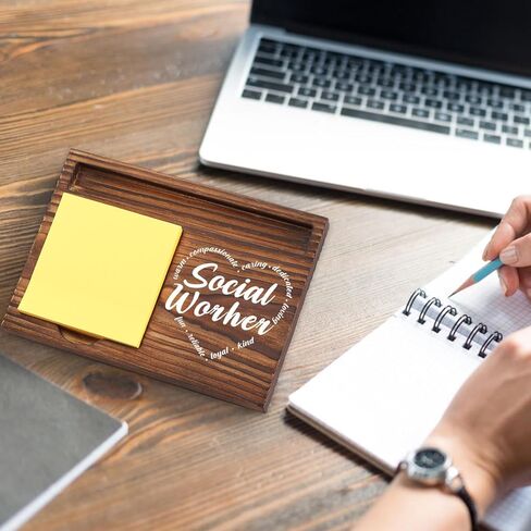 Social Worker Sticky Note Holder, Social Worker Graduate Gift, Thank You Appreciation Gift for School Counselor Therapist Social Worker Self-Stick Note Pad Holders Desk Organizer TZP16 in Kuwait