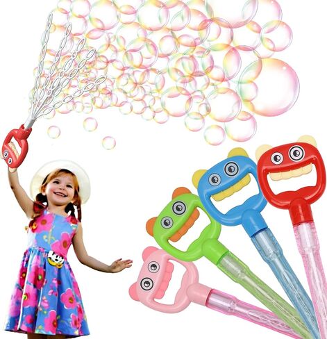 SHCKE Bubble Wands for Kids,4 Pcs 5-Claw Smiley Bubble Sticks, Creates A Large Number of Bubbles for Kids,Bubble Toys for 3-8 Years Old Boys and Girls,Summer Outdoor Toys Birthday Party in Kuwait