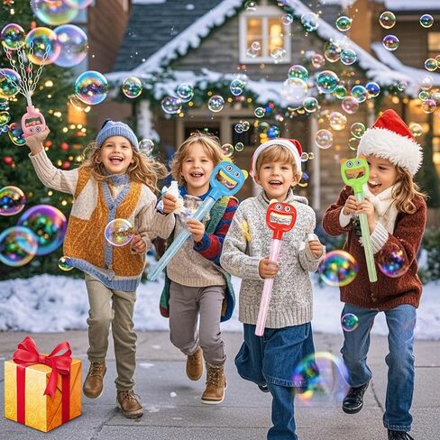 SHCKE Bubble Wands for Kids,4 Pcs 5-Claw Smiley Bubble Sticks, Creates A Large Number of Bubbles for Kids,Bubble Toys for 3-8 Years Old Boys and Girls,Summer Outdoor Toys Birthday Party in Kuwait