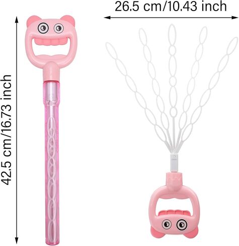 SHCKE Bubble Wands for Kids,4 Pcs 5-Claw Smiley Bubble Sticks, Creates A Large Number of Bubbles for Kids,Bubble Toys for 3-8 Years Old Boys and Girls,Summer Outdoor Toys Birthday Party in Kuwait