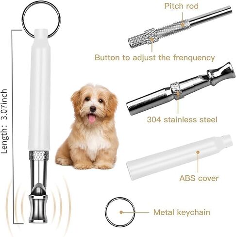 صافرة الكلب ， 2 PCS صافرة الكلب ttraining ， صافرة تدريب الكلاب المحترفة ， صافرة الكلب لوقف نباح الجيران الكلب ， بالأبيض والأسود ， مع الحلف in Kuwait